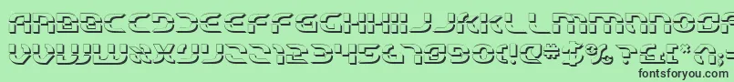 StarfighterBeta3D Font – Black Fonts on Green Background