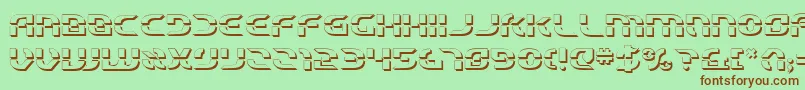 StarfighterBeta3D Font – Brown Fonts on Green Background