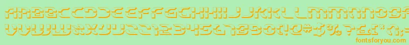 StarfighterBeta3D Font – Orange Fonts on Green Background