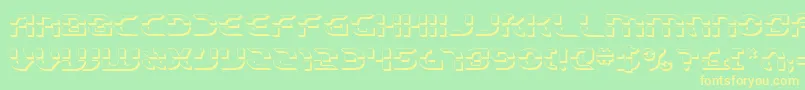 StarfighterBeta3D Font – Yellow Fonts on Green Background