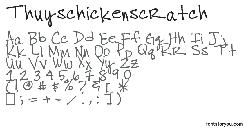 characters of thuyschickenscratch font, letter of thuyschickenscratch font, alphabet of  thuyschickenscratch font