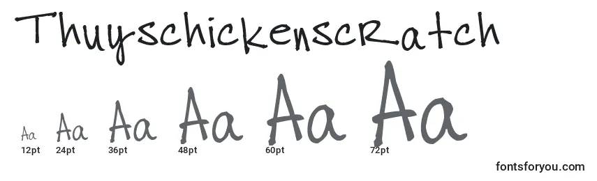 sizes of thuyschickenscratch font, thuyschickenscratch sizes