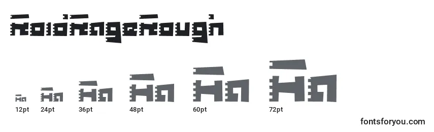 sizes of roidragerough font, roidragerough sizes