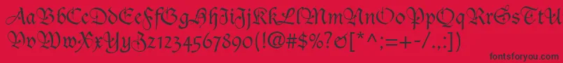 フォントDucDeBerryLt – 赤い背景に黒い文字