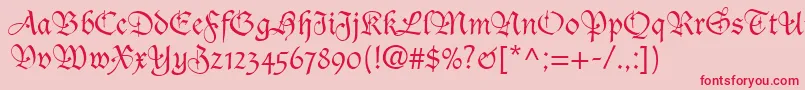 フォントDucDeBerryLt – ピンクの背景に赤い文字
