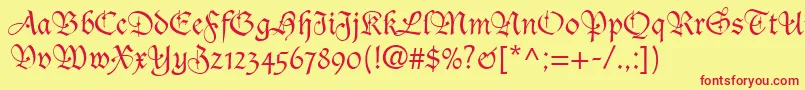 DucDeBerryLt Font – Red Fonts on Yellow Background