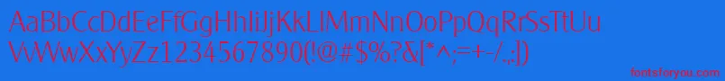 ClearlygothiclightRegular Font – Red Fonts on Blue Background