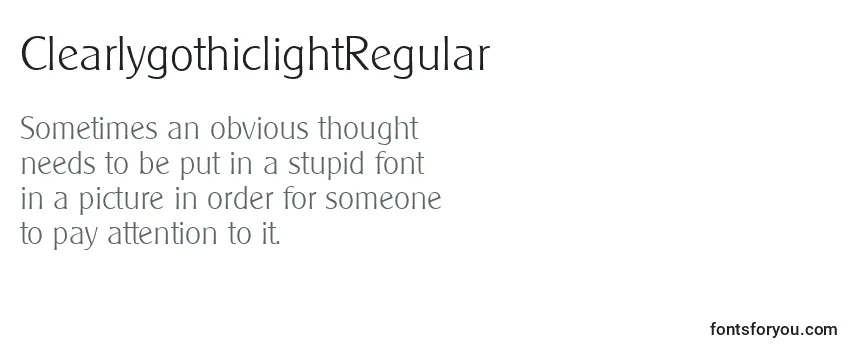 ClearlygothiclightRegular Font