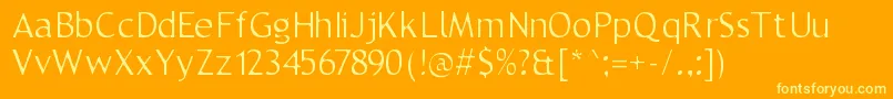 Trebble Font – Yellow Fonts on Orange Background