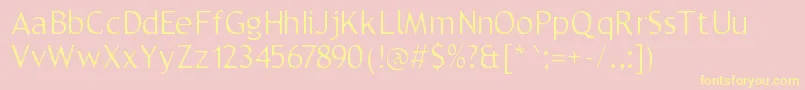 Trebble Font – Yellow Fonts on Pink Background