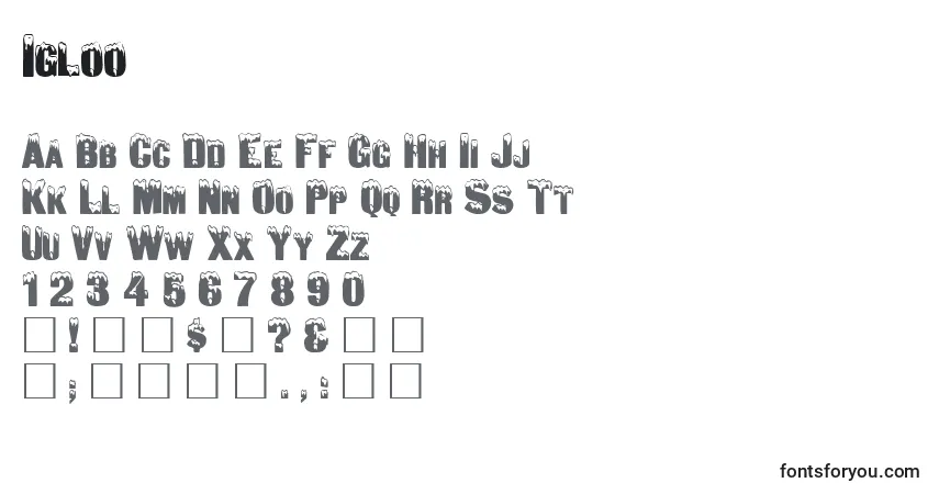 Czcionka Igloo – alfabet, cyfry, specjalne znaki