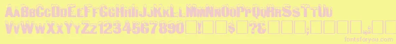 Igloo-fontti – vaaleanpunaiset fontit keltaisella taustalla