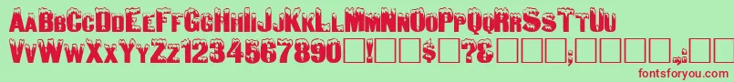 Igloo Font – Red Fonts on Green Background