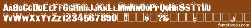 Igloo-Schriftart – Weiße Schriften auf braunem Hintergrund