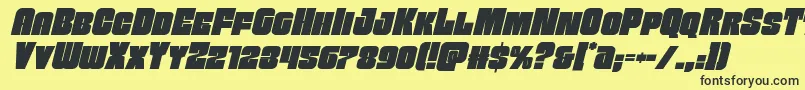 Funkmachineital Font – Black Fonts on Yellow Background