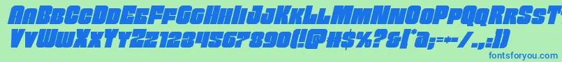 Funkmachineital Font – Blue Fonts on Green Background