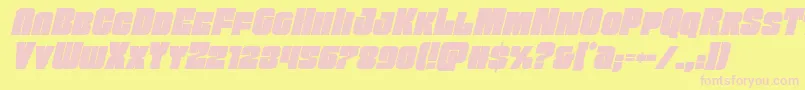 Funkmachineital-fontti – vaaleanpunaiset fontit keltaisella taustalla