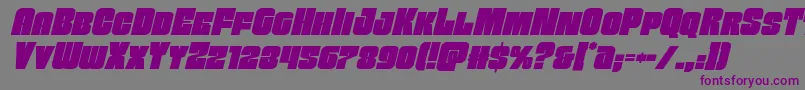 Czcionka Funkmachineital – fioletowe czcionki na szarym tle