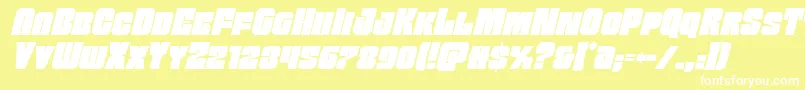 Funkmachineital Font – White Fonts on Yellow Background