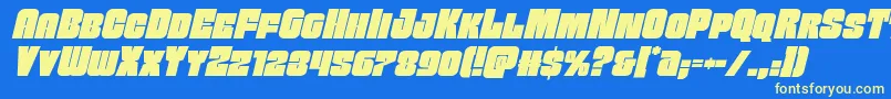 Funkmachineital Font – Yellow Fonts on Blue Background