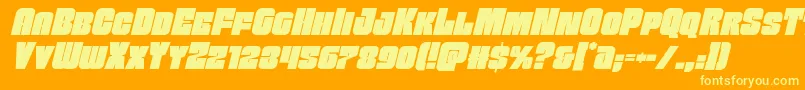 Funkmachineital Font – Yellow Fonts on Orange Background