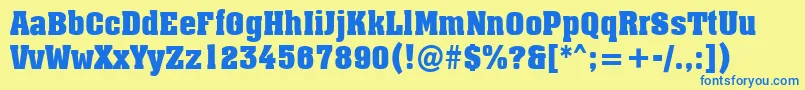 AAssuannrBold Font – Blue Fonts on Yellow Background