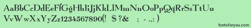 フォントGraphicRegular – 緑の背景に黒い文字