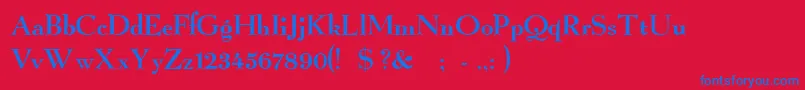 GraphicRegular Font – Blue Fonts on Red Background