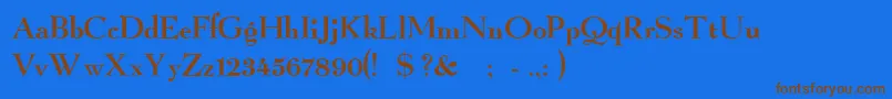 Weitere Informationen zur GraphicRegular-Schriftart GraphicRegular-Schriftart – Braune Schriften auf blauem Hintergrund
