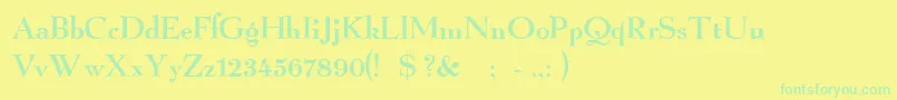 GraphicRegular Font – Green Fonts on Yellow Background