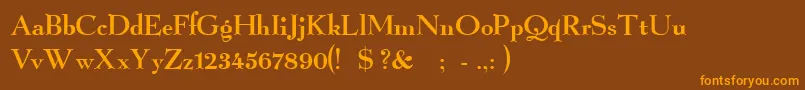 GraphicRegular Font – Orange Fonts on Brown Background