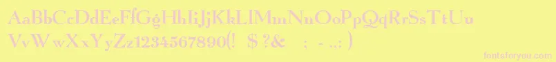 GraphicRegular-Schriftart – Rosa Schriften auf gelbem Hintergrund