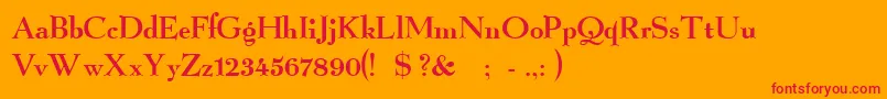 GraphicRegular Font – Red Fonts on Orange Background