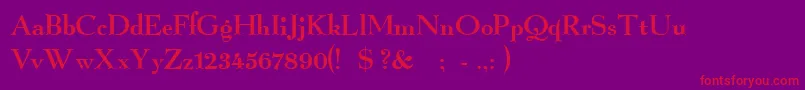 GraphicRegular Font – Red Fonts on Purple Background