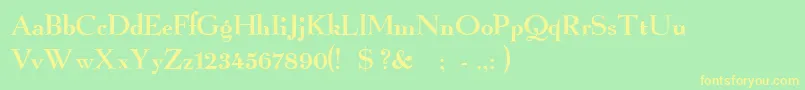 フォントGraphicRegular – 黄色の文字が緑の背景にあります