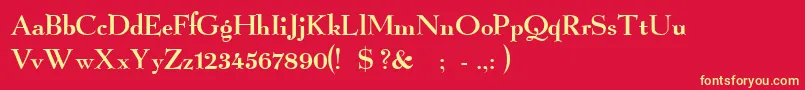 GraphicRegular Font – Yellow Fonts on Red Background