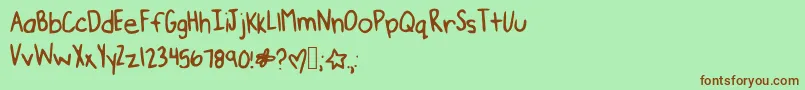 Please Font – Brown Fonts on Green Background