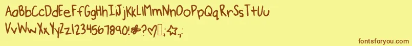 Please Font – Brown Fonts on Yellow Background