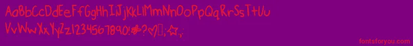 Please Font – Red Fonts on Purple Background