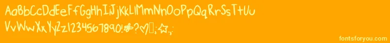 Please Font – Yellow Fonts on Orange Background