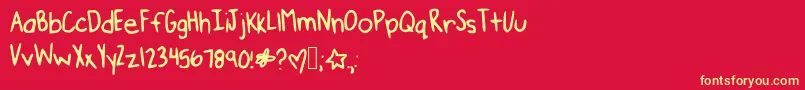 Please Font – Yellow Fonts on Red Background