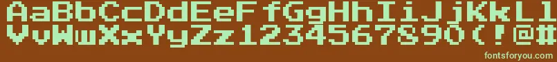 Pressstart2p-fontti – vihreät fontit ruskealla taustalla