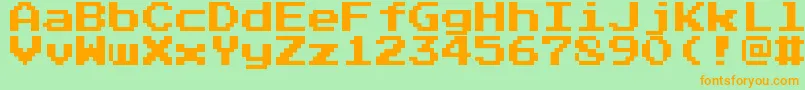 Pressstart2p Font – Orange Fonts on Green Background