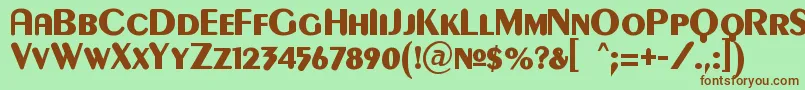 Шрифт GilgongoKaps – коричневые шрифты на зелёном фоне