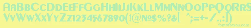GilgongoKaps Font – Green Fonts on Yellow Background