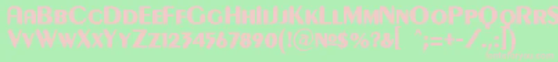 GilgongoKaps-Schriftart – Rosa Schriften auf grünem Hintergrund