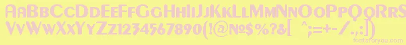 Шрифт GilgongoKaps – розовые шрифты на жёлтом фоне