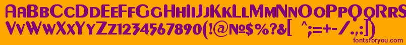 Шрифт GilgongoKaps – фиолетовые шрифты на оранжевом фоне