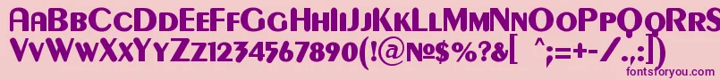 フォントGilgongoKaps – ピンクの背景に紫のフォント