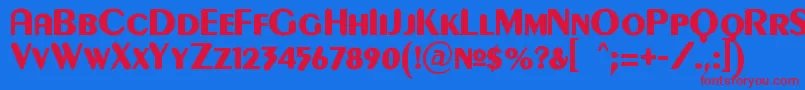GilgongoKaps Font – Red Fonts on Blue Background